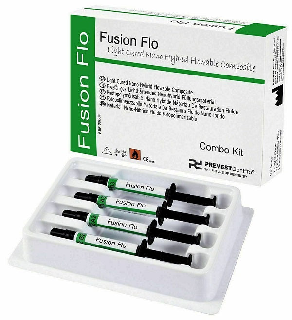 Prevest DenPro Fusion Flo Flowable Composite 4x2g – Nano Hybrid Precision - KedarCart