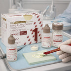 GC Gold Label 1 Fluoride Releasing Radiopaque Self-Cure GIC Luting Lining Cement Light Yellow by GC Japan