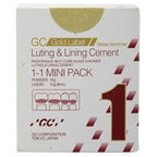 GC Fuji 1 Gold Label Glass Ionomer Luting and Lining Cement 1-1 Mini Pack Box Front View
