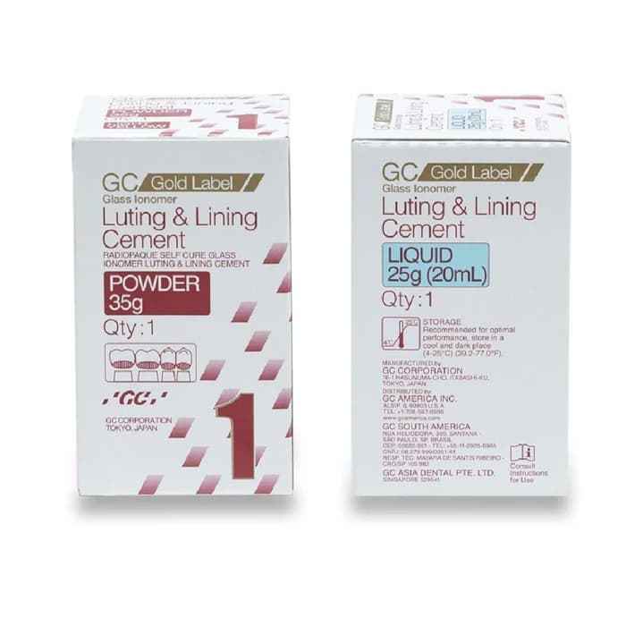 Gold Label 1 glass ionomer luting cement by GC Japan for PFM crown inlay onlay cementation