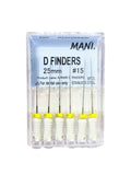 MANI D Finders Endodontic Files – Stainless Steel Root Canal Hand Files 21mm 25mm Pack of 6
