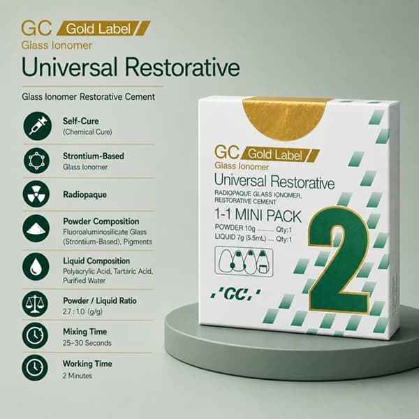 GC Gold Label Mini Pack – Strontium-Based Radiopaque GIC

