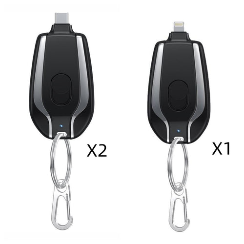 1500mAh Mini Power Emergency Pod Keychain Charger With Type-C Ultra-Compact Mini Battery Pack Fast Charging Backup Power Bank - KedarCart