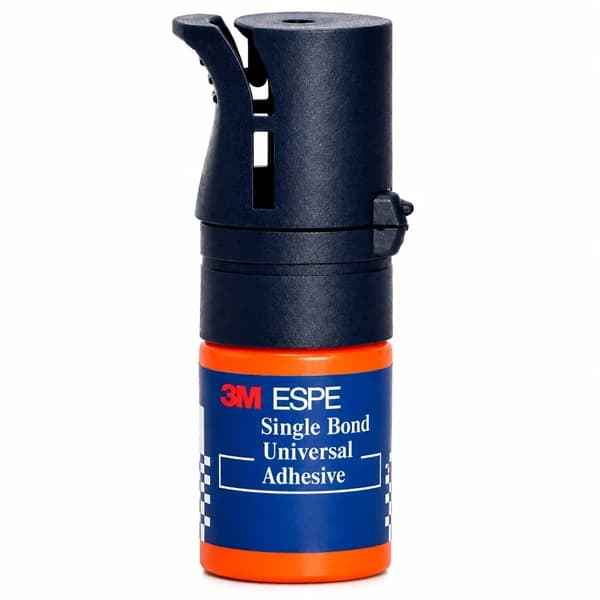 Single Bond Universal 3M ESPE Dental Adhesive 5ml – Orange Bottle with Black Dispenser Cap Front View
