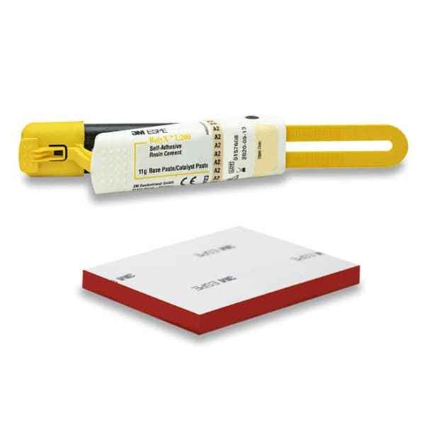 3M ESPE RelyX U200 Self-Adhesive Resin Cement 11g – Clicker Dispenser and 3M ESPE Mixing Pad Pack Contents
