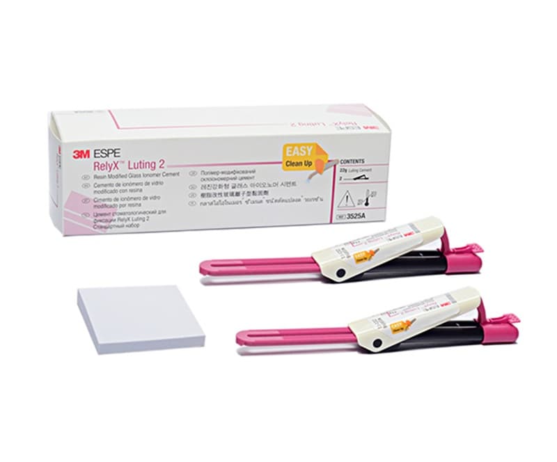 RelyX Luting 2 3M ESPE Resin Modified Glass Ionomer Cement – Box with Two Clicker Dispensers and Mixing Pad

