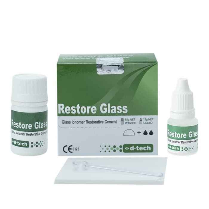 D Tech Restore Glass Ionomer Restorative Cement Kit 15g Powder + 13g Liquid
