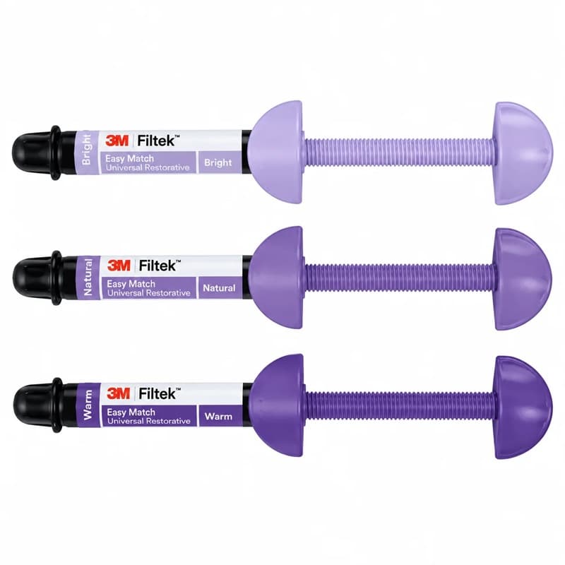 3M Filtek Easy Match restorative syringes in Bright, Natural and Warm shades