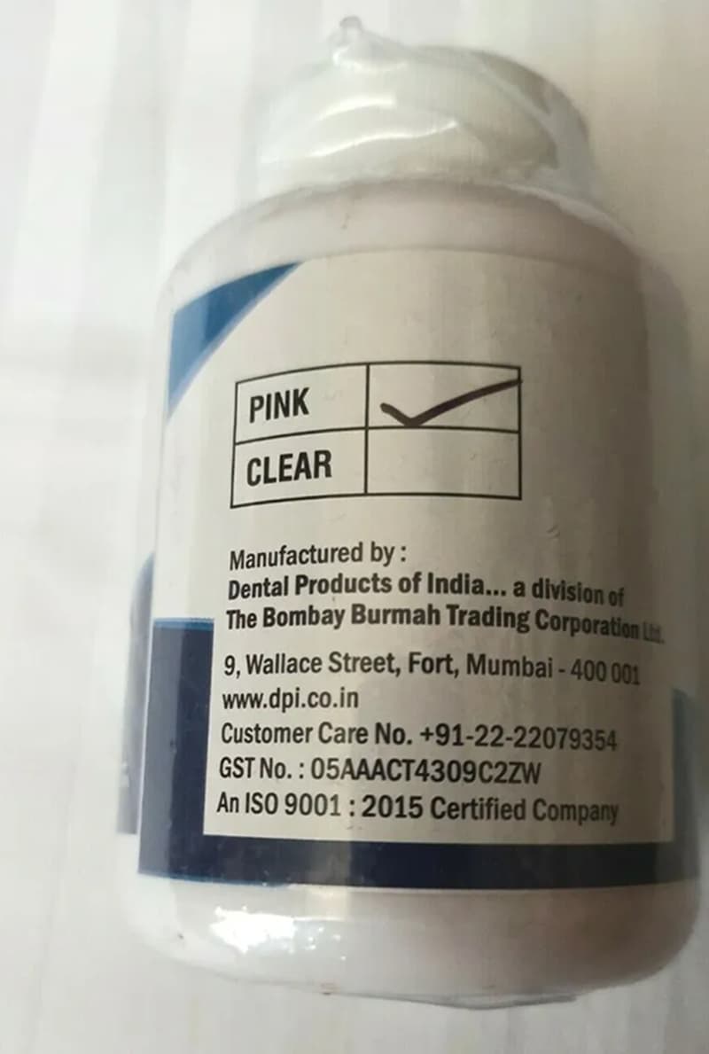 DPI RR Self-Curing Acrylic Resin – cold cure denture repair material for broken dentures, cracks and relining by dental professionals and dental labs

