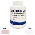 DPI RR Cold Cure Powder 110g – Clear Pink Shade Smooth Finish Dental Prosthetic Repair
