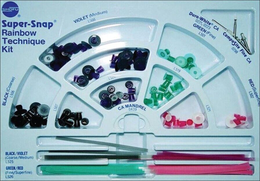 Shofu Super-Snap Rainbow Kit packaging – Shofu Inc. dental polishing system