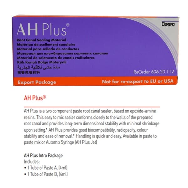 Dentsply AH Plus Root Canal Sealer Intro Package Box for Dentists – Contains Paste A 4ml and Paste B 4ml, Two-Component Epoxy-Amine Resin Endodontic Root Canal Sealing Material by Dentsply Sirona
