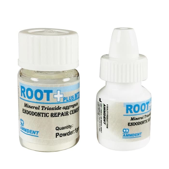 Ammdent Root Plus MTA Mineral Trioxide Aggregate Endodontic Repair Cement for Dental Professionals – Powder 1gm Vial and Liquid 3ml Dropper Bottle, Biocompatible MTA for Root Perforation Repair and Pulp Capping by Ammdent India
