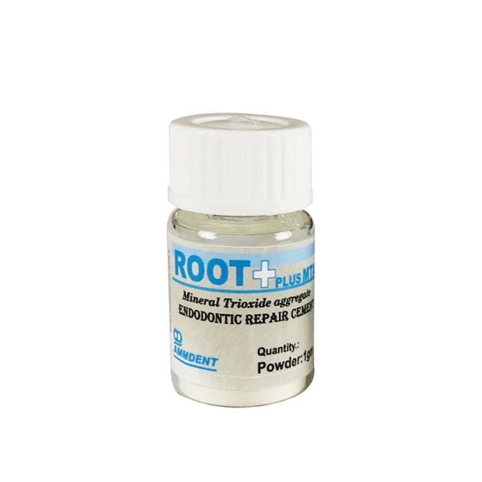 Ammdent Root Plus MTA Powder 1gm Vial Close-Up for Dentists – Mineral Trioxide Aggregate Endodontic Repair Cement for Root Perforation Repair Pulp Capping and Root End Filling by Ammdent India
