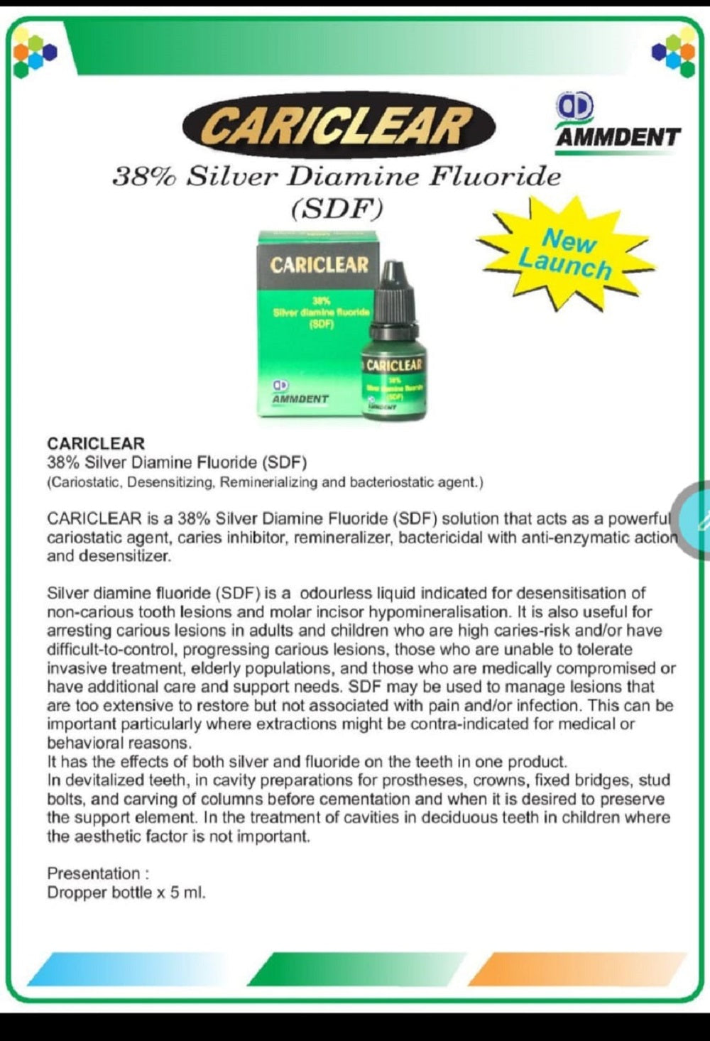 Cariclear SDF packaging with expiry date