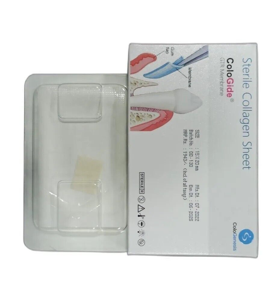 ColoGide GTR membrane sterile blister pack collagen sheet for guided tissue regeneration
