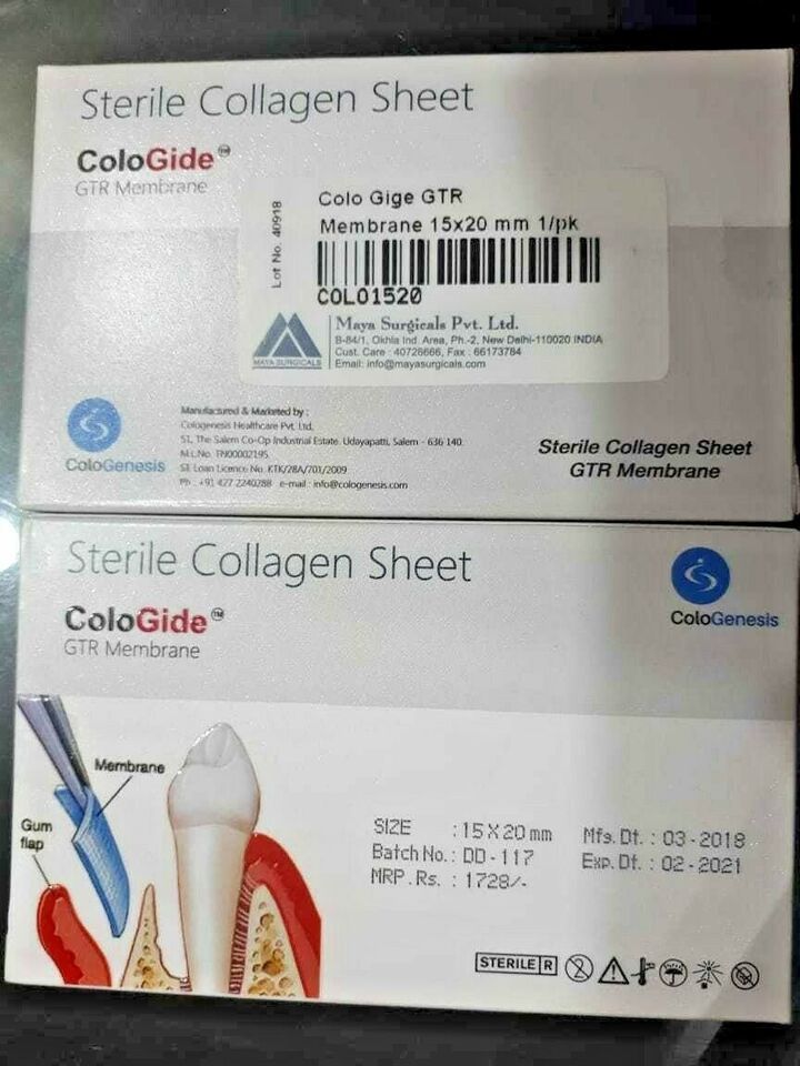 ColoGide resorbable collagen membrane periodontal GTR procedure dental use
