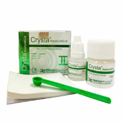 Prevest DenPro Crysta Restorative Kit – Powder, Liquid, Spoon and Mixing Pad
