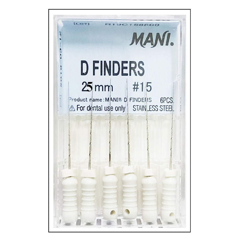 MANI D Finders 25mm Size 15 Stainless Steel Endodontic Files – Pack of 6