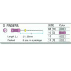 MANI D Finders #10 25mm Stainless Steel Root Canal Files – Pack of 6