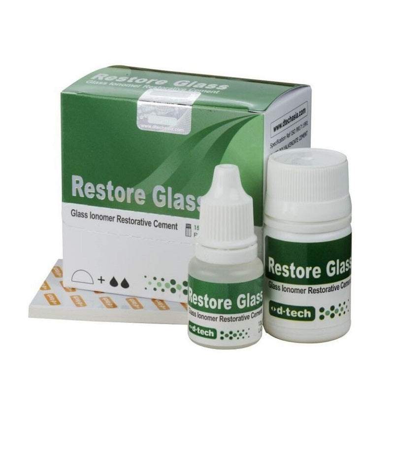 Restore Glass fluoride releasing dental filling cement complete kit
