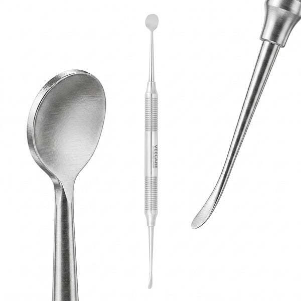 VeeCare 4-Piece Surgical Curette Set  Stainless Steel Periodontal Debridement Curettes for Oral Surgery & Periodontal Treatment Worldwide