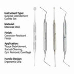 VeeCare Straight Lucas Curette Socket Cleaning Curettage Oral Surgery Instrument

