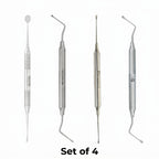 VeeCare Complete Surgical Debridement Curette Set of 4 – Premium Stainless Steel Periodontal Instruments
