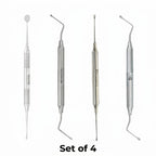 VeeCare Complete Surgical Debridement Curette Set of 4 Stainless Steel Dental Instrument
