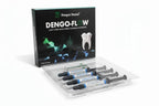 Dengoflow Flowable Composite 4 Syringe Kit in blister tray with box – Dengen Dental Light Cure Nano Hybrid Resin 4x2gm