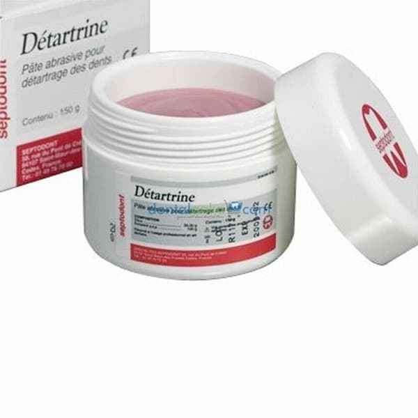 Detartrine prophylaxis paste smooth glossy finish compatible with enamel composite porcelain restorations