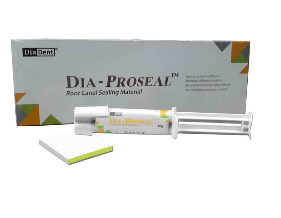 Dia-Proseal Root Canal Sealer by Diadent – Epoxy Resin 16g Syringe Kit Base Catalyst Mixing Pad
