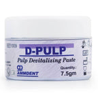 Ammdent D-PULP Pulp Devitalizing Paste 7.5gm Jar Close-Up for Dental Professionals – Paraformaldehyde-Based Arsenic-Free Endodontic Devitalising Paste REF 1009 for Pulp Devitalisation by Ammdent India
