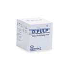 Ammdent D-PULP Pulp Devitalising Paste 7.5gm Box Angled View for Dental Professionals – Paraformaldehyde-Based Arsenic-Free Endodontic Devitalizing Paste CE Marked by Ammdent India
