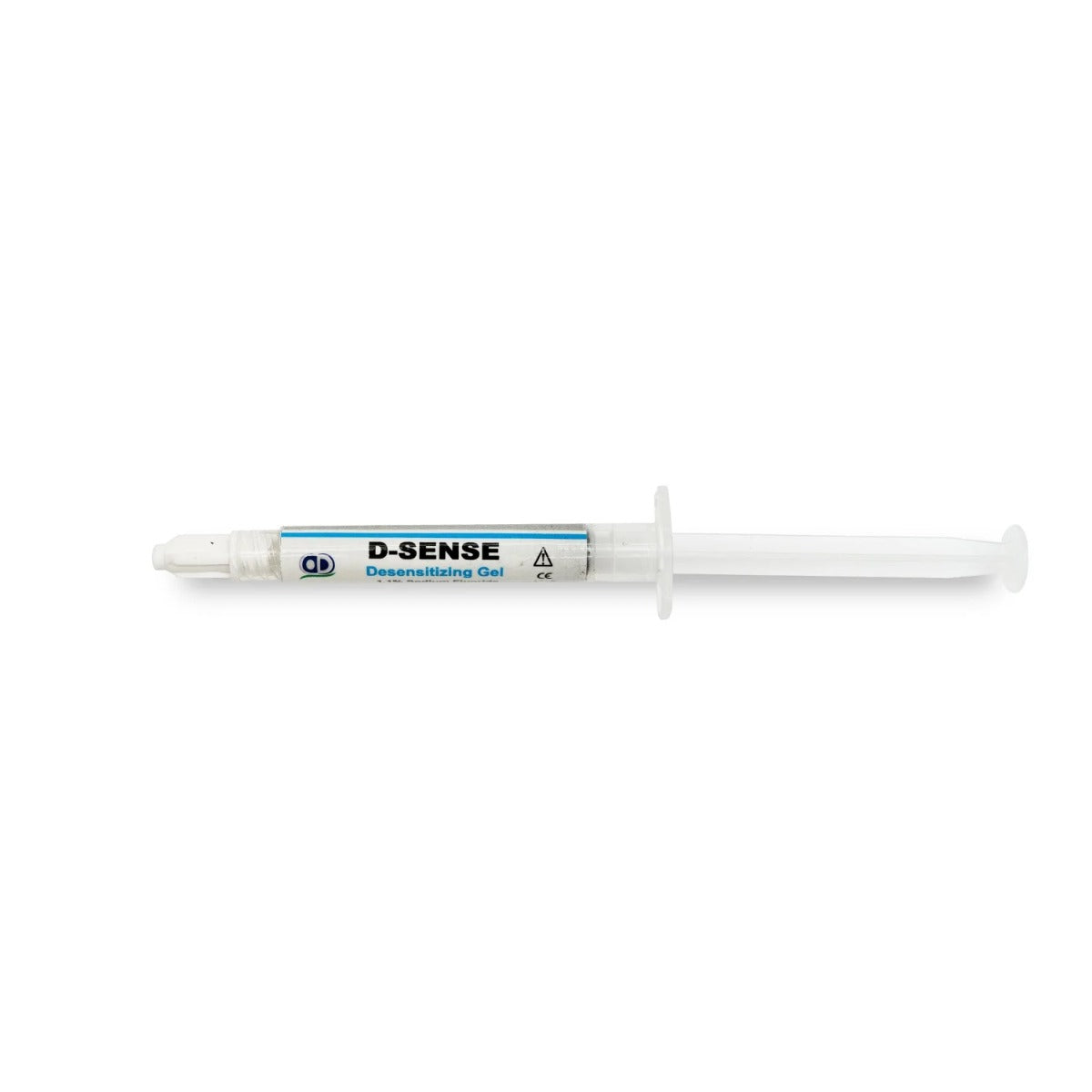 Ammdent D-Sense Desensitizing Gel packaging showing syringe and product box front view