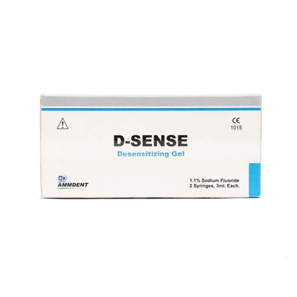 Ammdent D-Sense 1.1% Sodium Fluoride desensitizing gel in pre-loaded syringe applicator