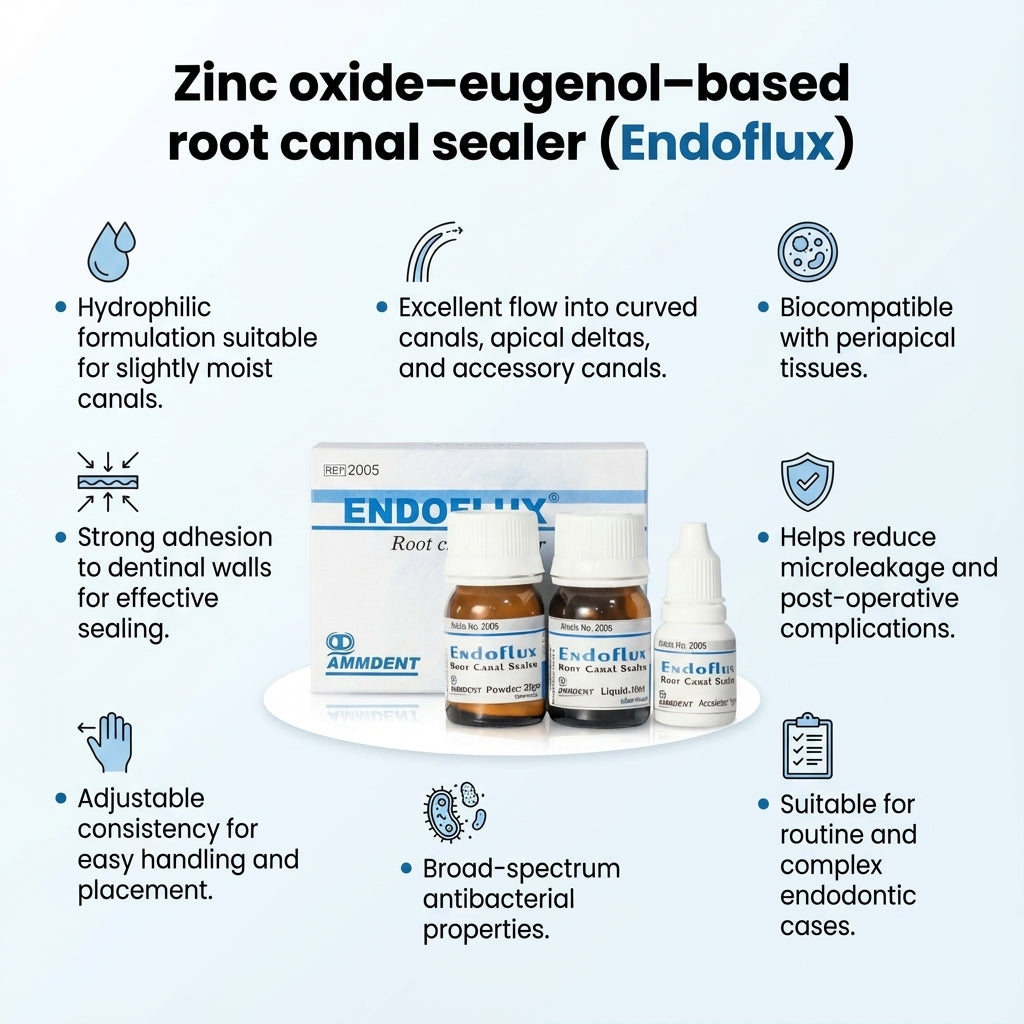 Ammdent Endoflux – Hydrophilic Zinc Oxide Eugenol Root Canal Sealer
