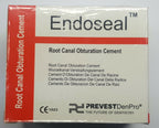 Prevest DenPro Endoseal dental root canal sealer powder and liquid bottles with packaging box