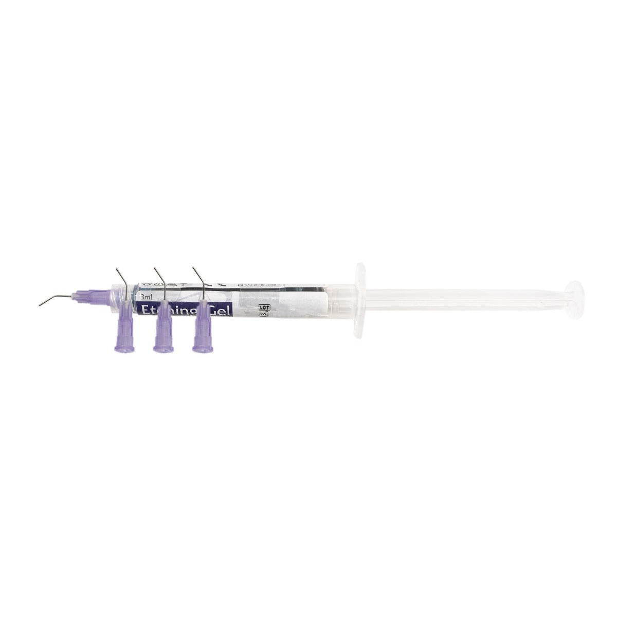 Prime Dental Etching Gel application tip and syringe components
