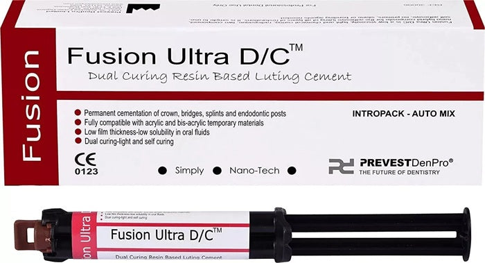 Prevest Fusion Ultra D/C Dual Cure Resin Luting Cement – Auto-Mix Syringe Kit for Ceramic & Zirconia Crown Cementation Globally