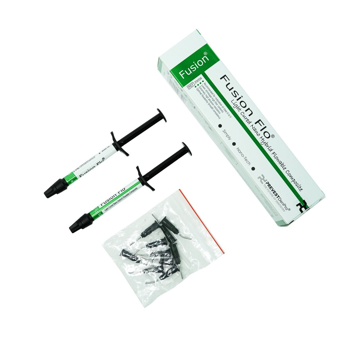 Prevest DenPro Fusion Flo Nano Hybrid Flowable Composite Kit - 2 Syringes, Applicator Tips and Box by Prevest DenPro India
