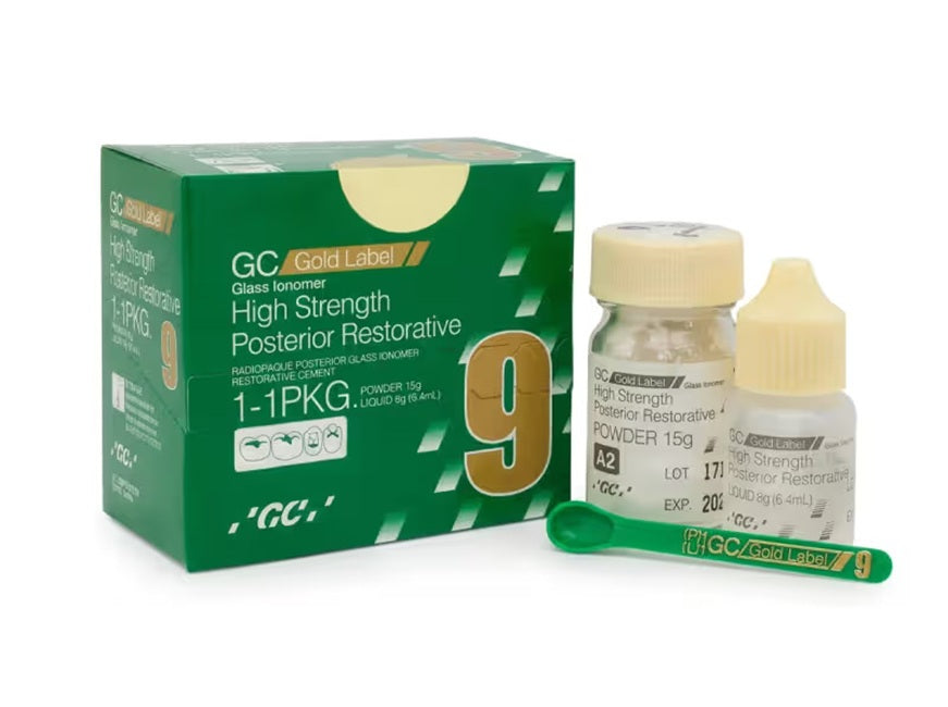 GC Fuji 9 High-Strength Posterior Glass Ionomer Restorative Cement Large Pack 15g Powder 8g Liquid by GC Corporation Japan