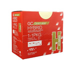 GC Gold Label Hybrid powder and liquid bottles with mixing pad and spatula – advanced glass hybrid restorative for posterior dental restorations in clinics and hospitals
