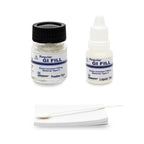 Ammdent GI Fill Regular dental glass ionomer cement packaging with powder jar and liquid bottle