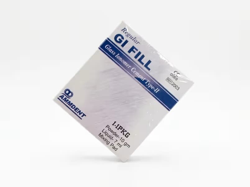Ammdent GI Fill Regular complete dental restorative kit - 10gm powder, 7ml liquid, mixing pad