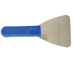Dental Wax Paddle Lab Instrument with stainless steel triangular blade and blue plastic handle – used for wax manipulation in denture fabrication,
