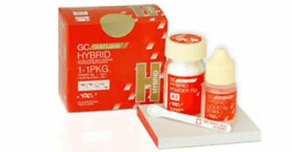 GC Gold Label Hybrid Powder 15g Bottle – Fluoride Releasing Glass Hybrid Restorative Material Shade A2