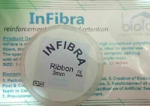 Bioloren InFibra HDPE Fiber Splint Ribbon for Dental Splinting – 1mm, 2mm, 3mm, 4mm