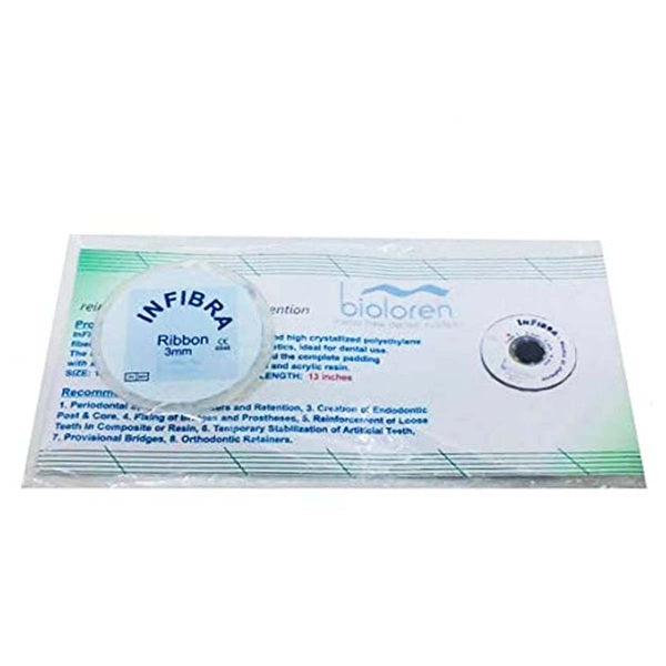 Bioloren InFibra Fiber Splint Ribbon – 1-4mm HDPE Dental Splinting Material for Periodontal & Post-Trauma Tooth Stabilization Globally