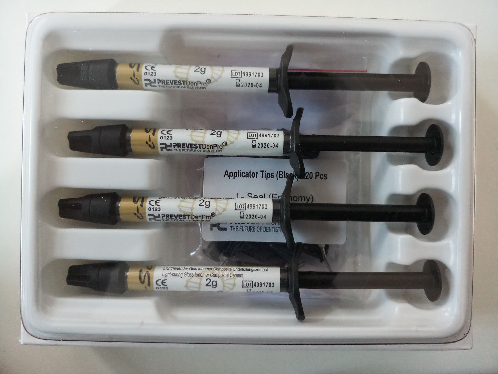 Prevest DenPro Fusion i-Seal 4 x 2g Syringes for Light-Curing Glass Ionomer Composite Dental Cement